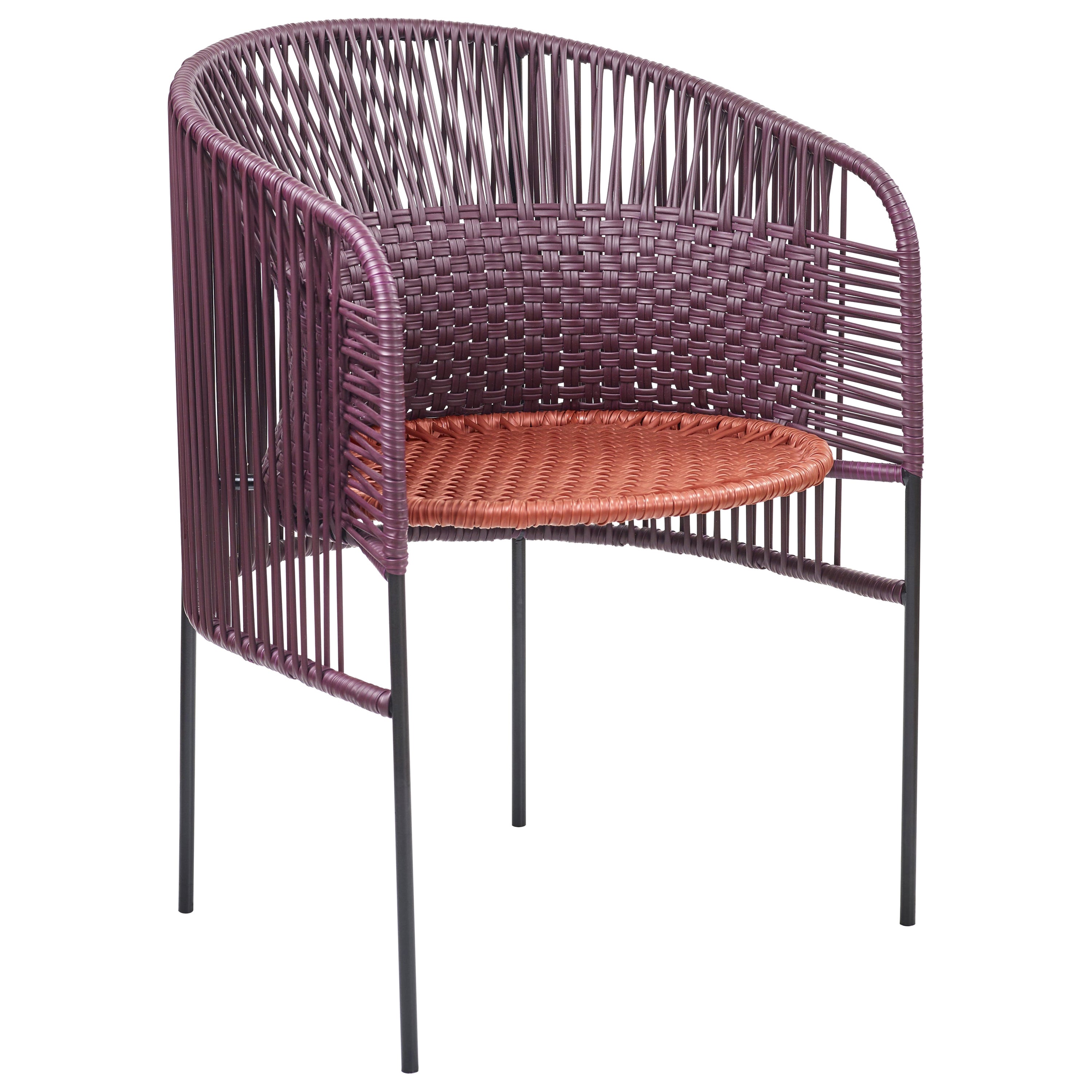 Chaise de salle à manger Caribe Chic de Sebastian Herkner, orange violet