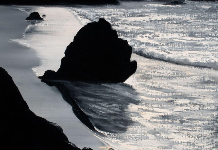 Large 3.5-Foot Seascape Oil Painting on Canvas by Violet Parkhurst, Framed For Sale 5