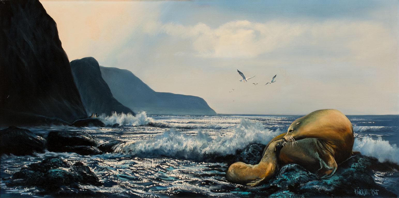 parkhurst painting mountain lake