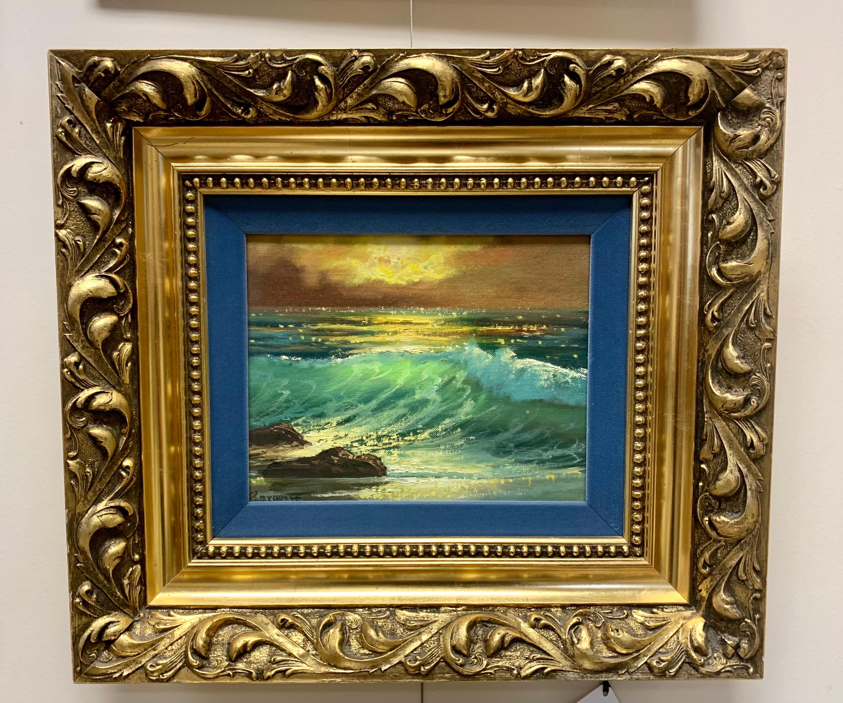 Signed seaside painting by Violet Parkhurst, a listed artist. Elegant frame. Medium is oil on canvas.
Great scale. Now, more than ever, home is where the heart is.