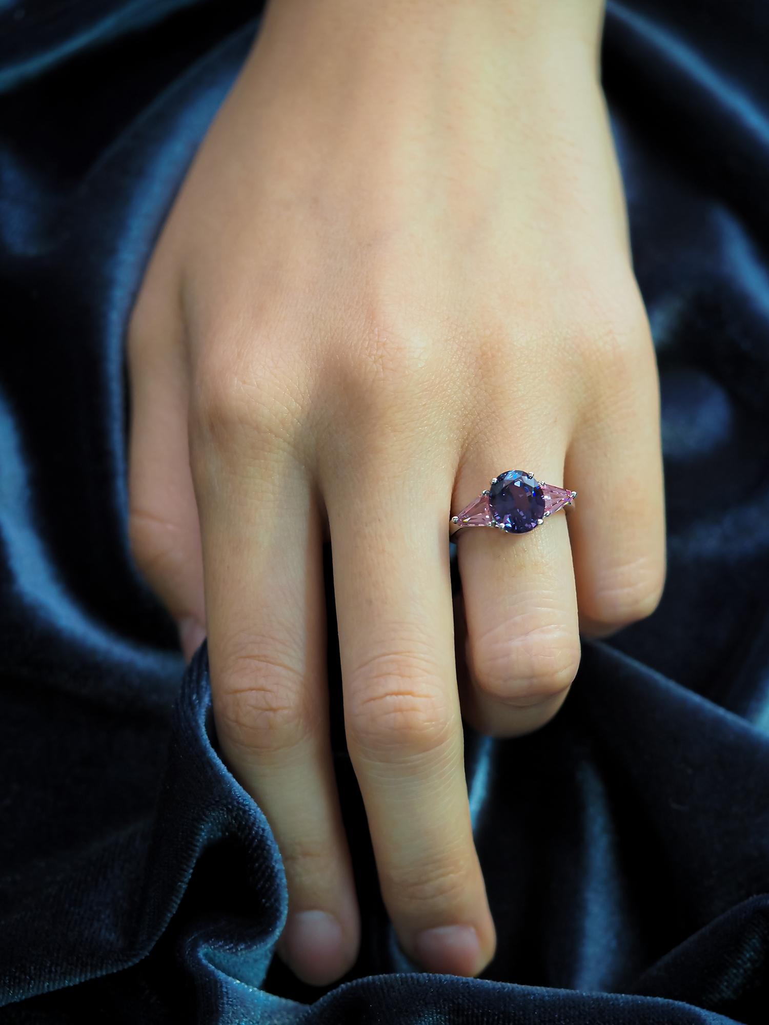 violet spinel engagement ring
