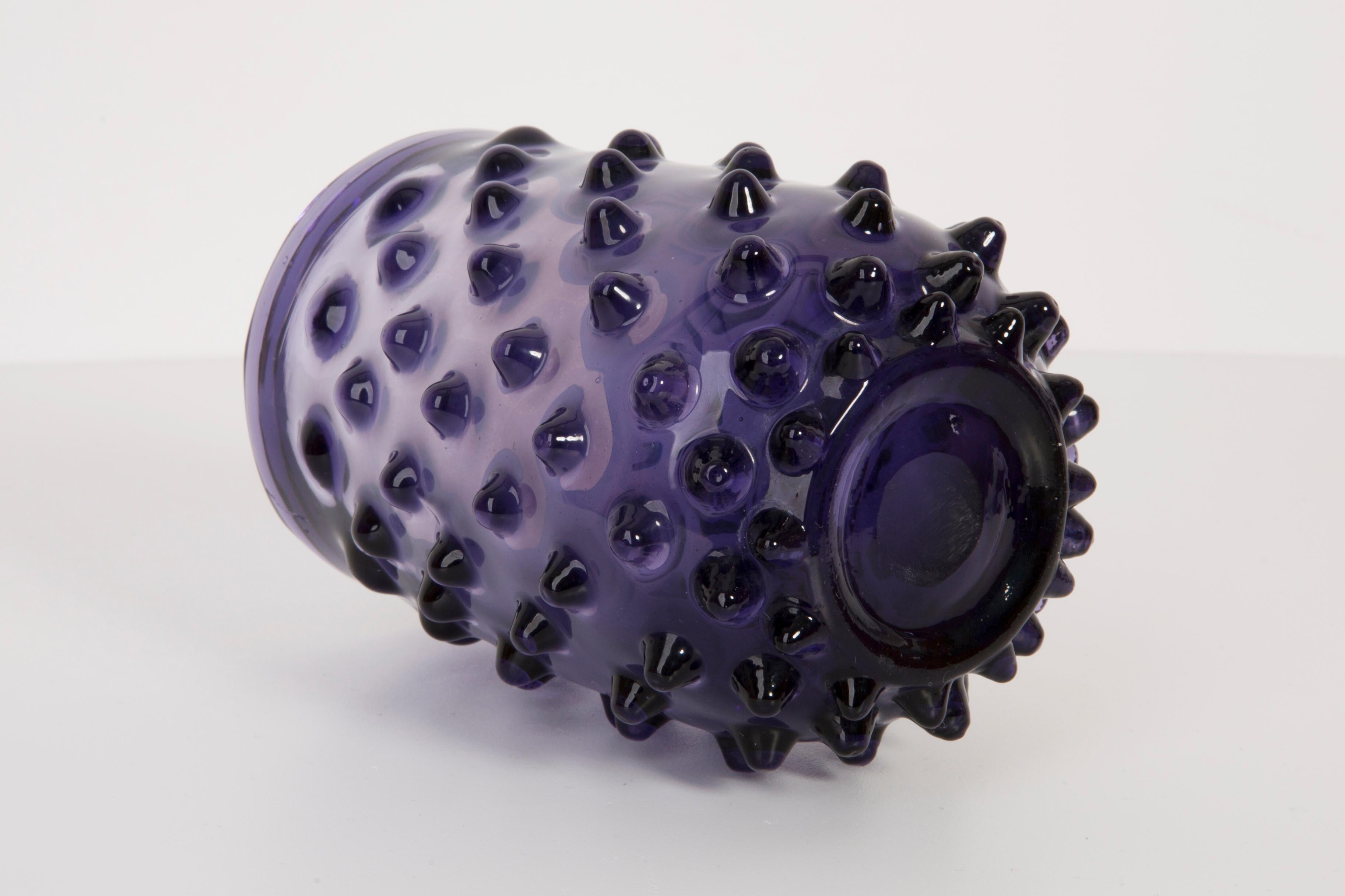 purple hobnail vase