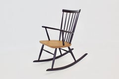 Mid Century Modern Purple Vintage Rocking Chair Roland Rainer Vienna circa 1958