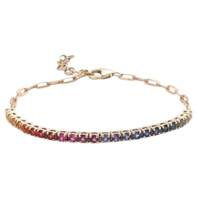 1.78ct Violet Sapphire 14K Yellow Gold Bracelet For Sale