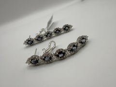 Violet Sapphire Diamond earrings 18KT gold