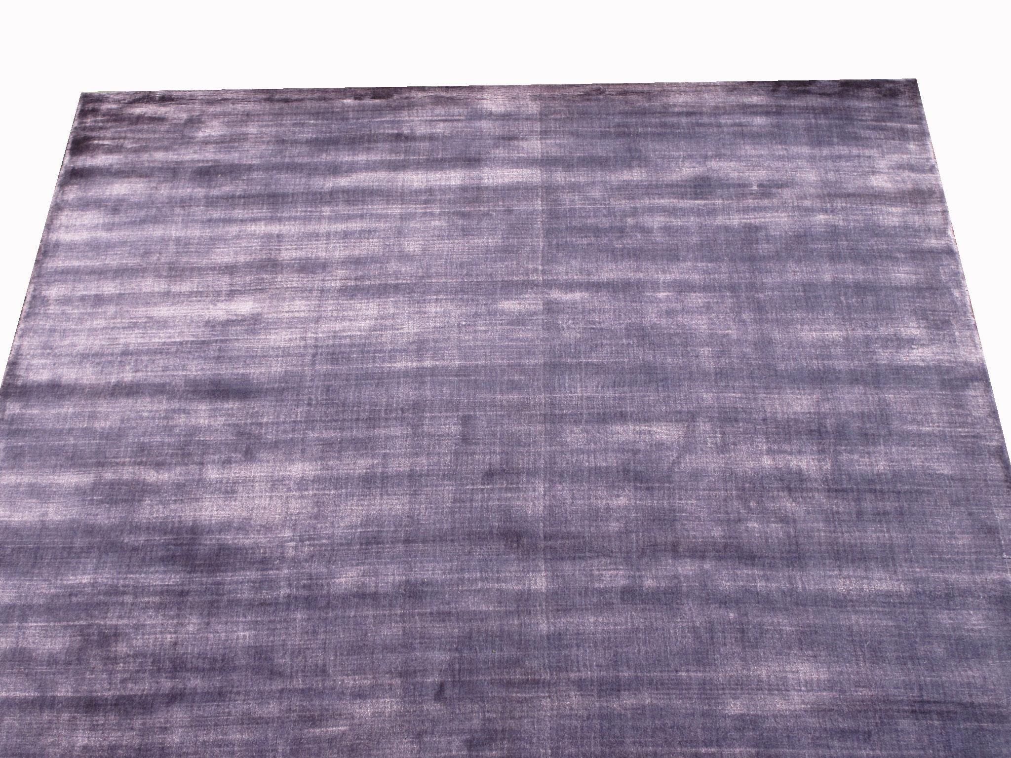 Hand-Crafted Violet Silk Modern Rug For Sale