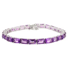 Violettes Funkeln Amethyst Edelstein Armband für Jahrestag Geschenk in Sterling Silber