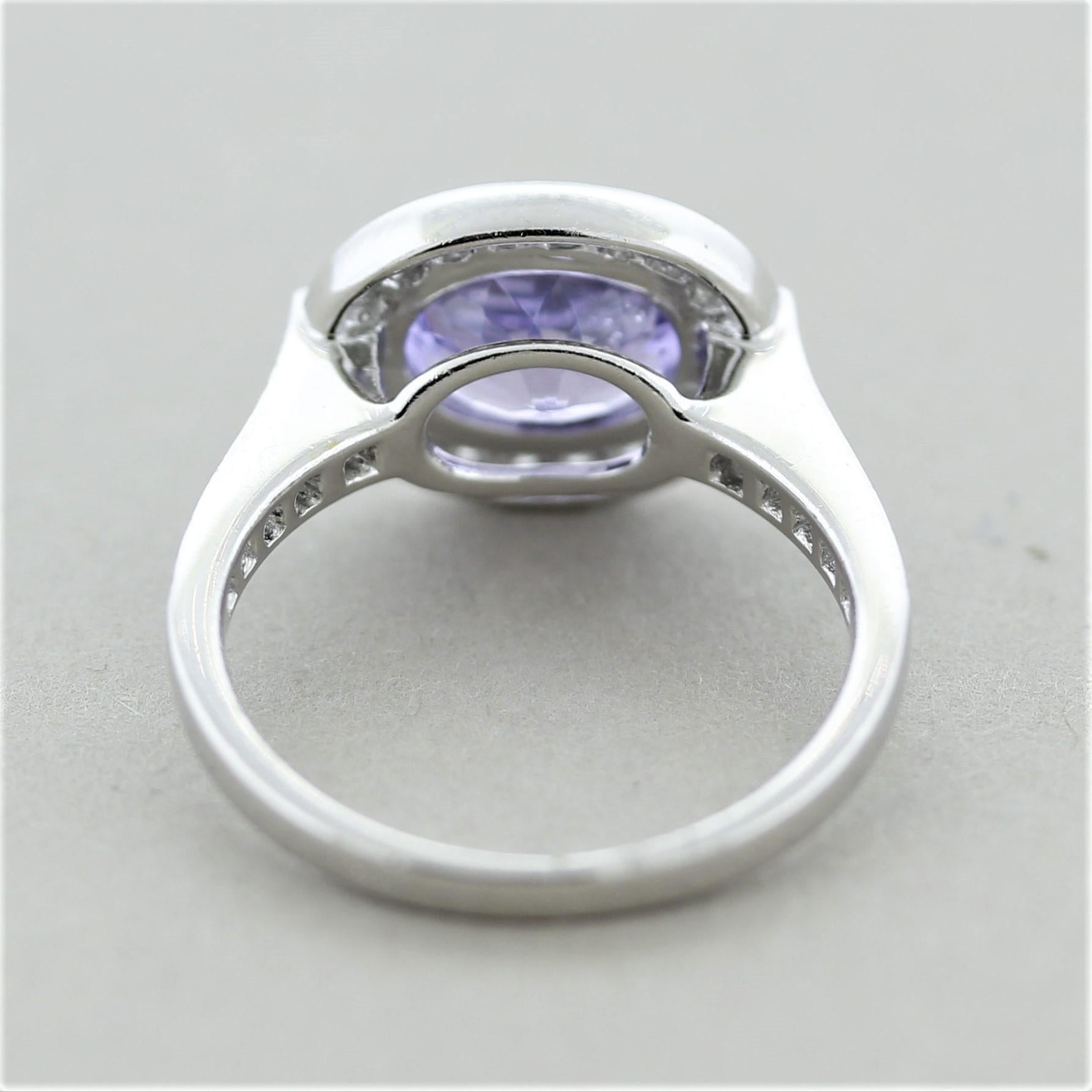 Women's Violet Spinel Diamond Gold Ring For Sale