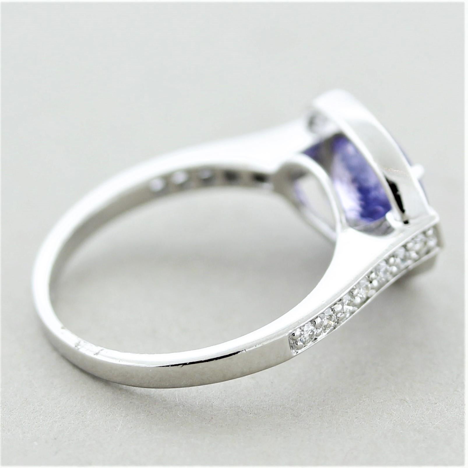 Violet Spinel Diamond Gold Ring For Sale 1