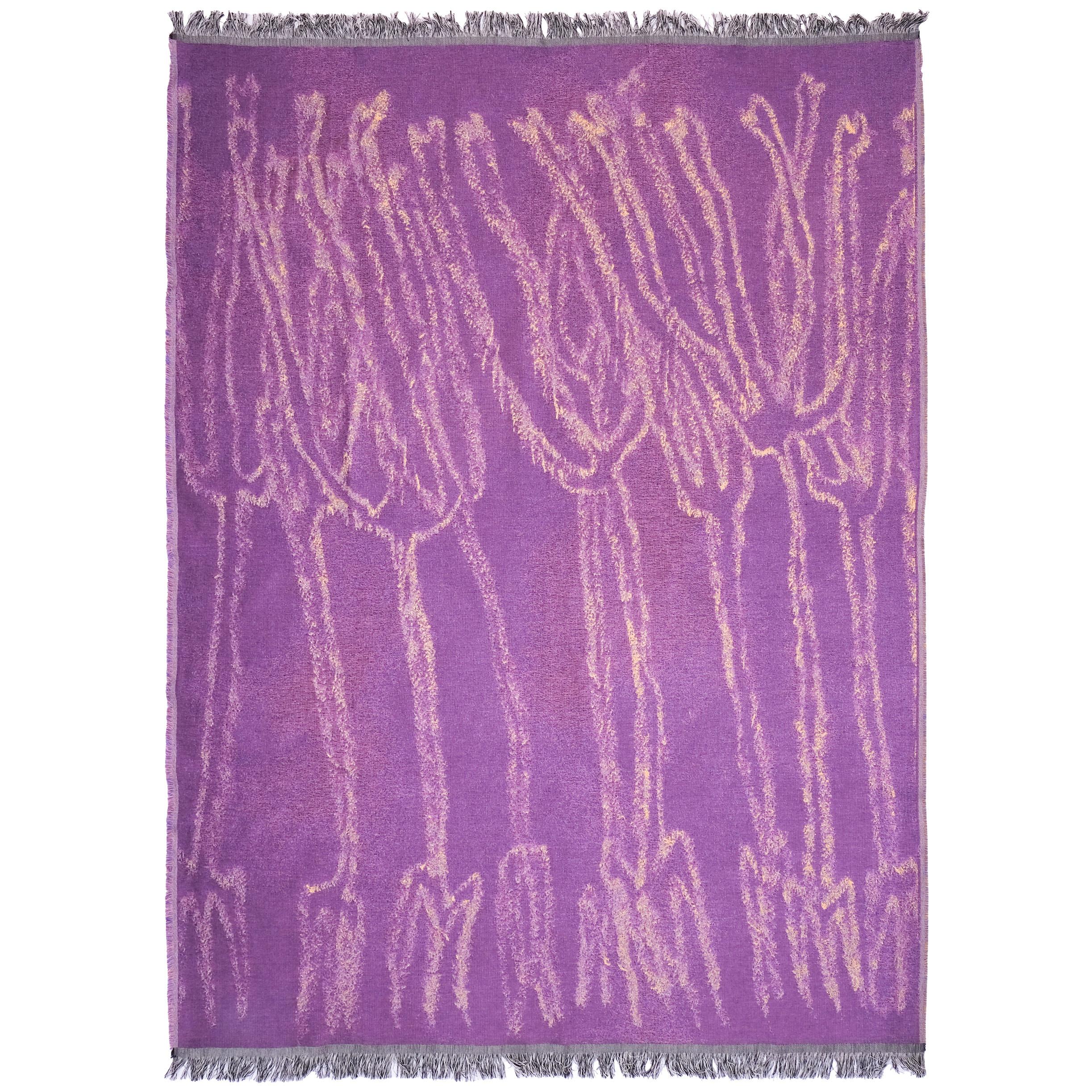 Contemporary Violet Blanket Mysteries of the Roots For Sale