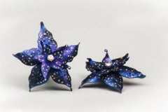 Violet Titanium Flower Earrings