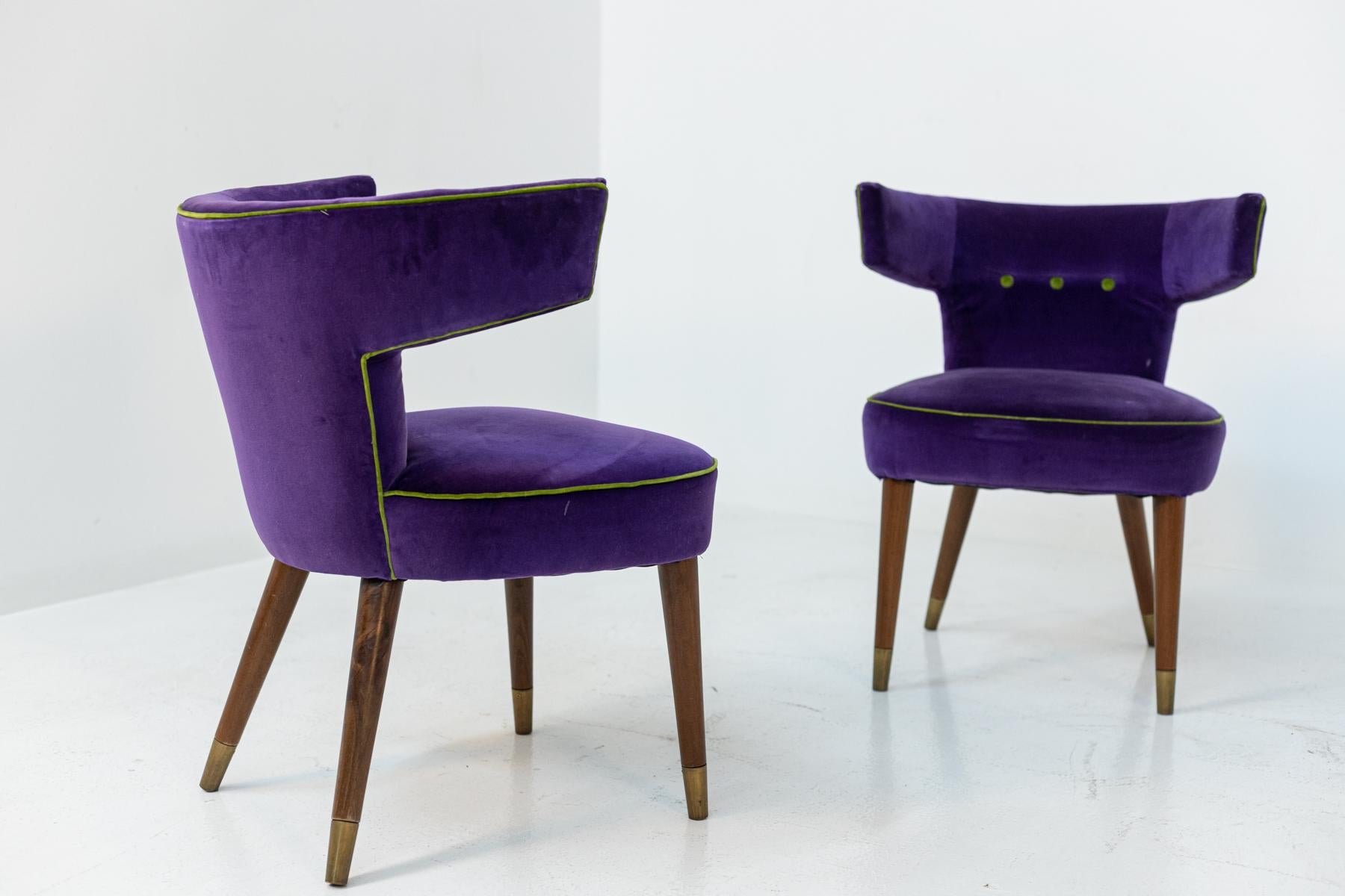 Violet Velvet Armchairs by Gio Ponti and Nino Zoncada for Cassina 3
