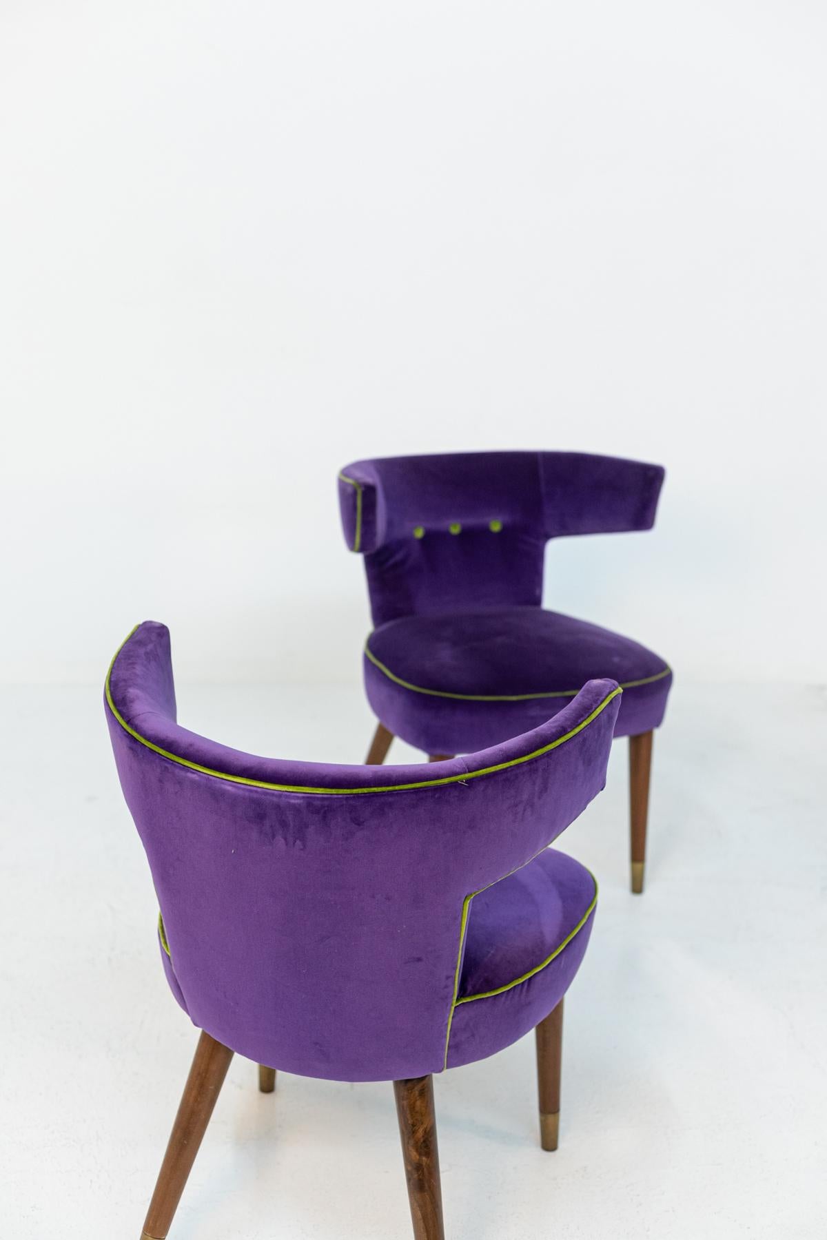 Mid-20th Century Violet Velvet Armchairs by Gio Ponti and Nino Zoncada for Cassina