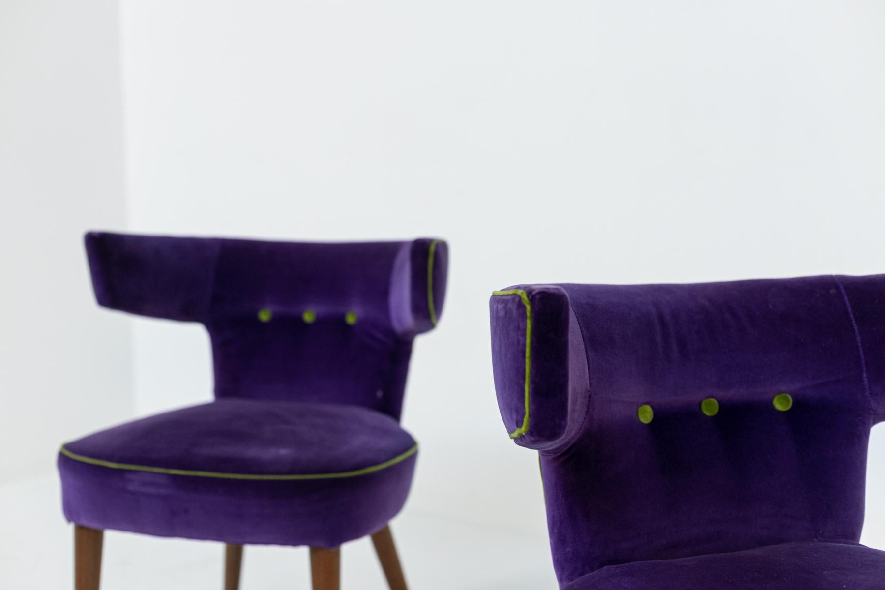 Violet Velvet Armchairs by Gio Ponti and Nino Zoncada for Cassina 1