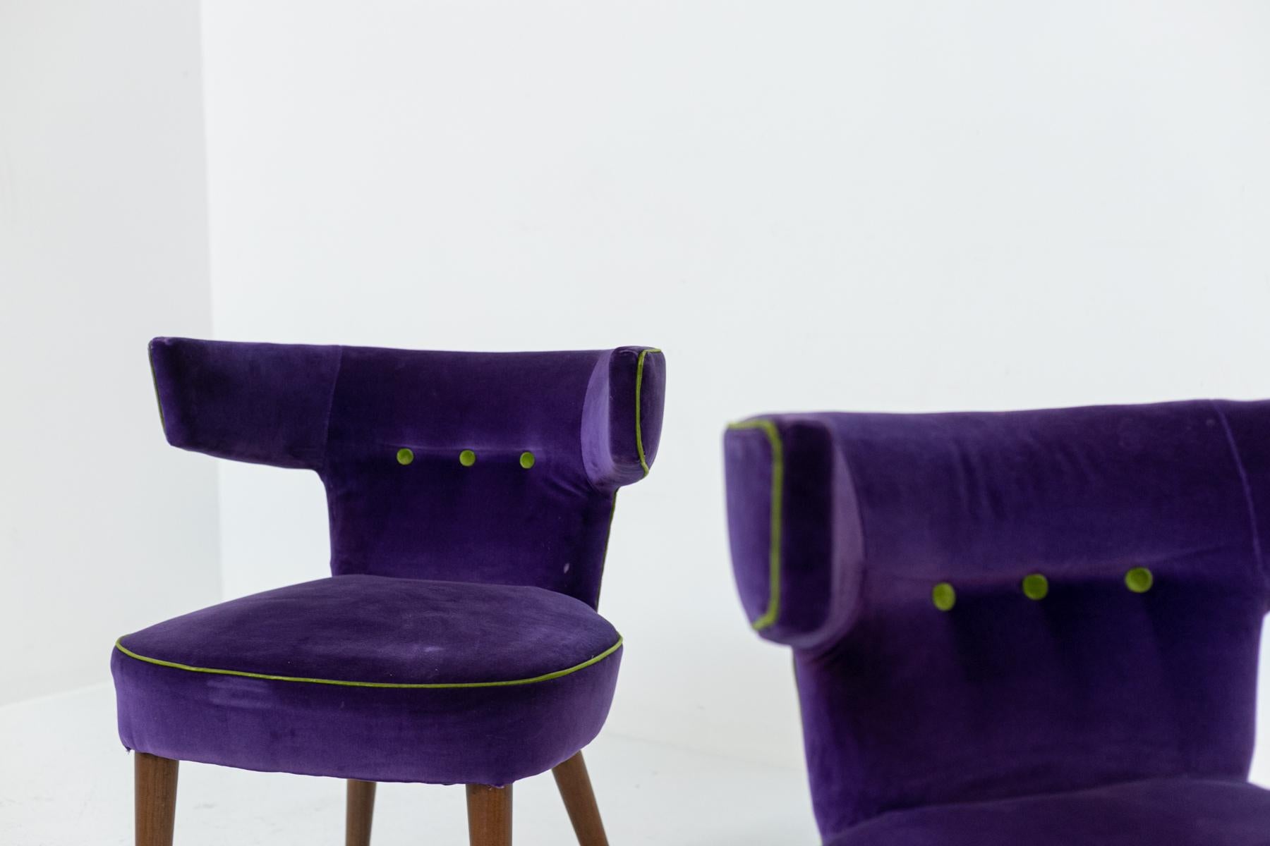 Violet Velvet Armchairs by Gio Ponti and Nino Zoncada for Cassina 2