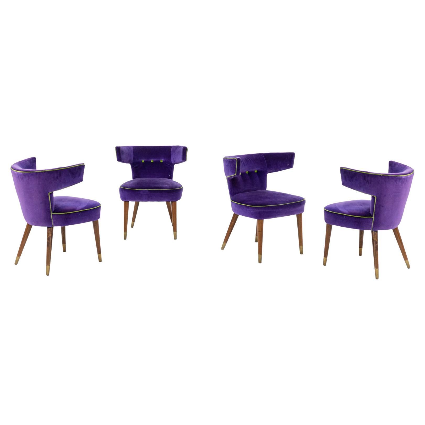 Violet Velvet Armchairs by Gio Ponti and Nino Zoncada for Cassina