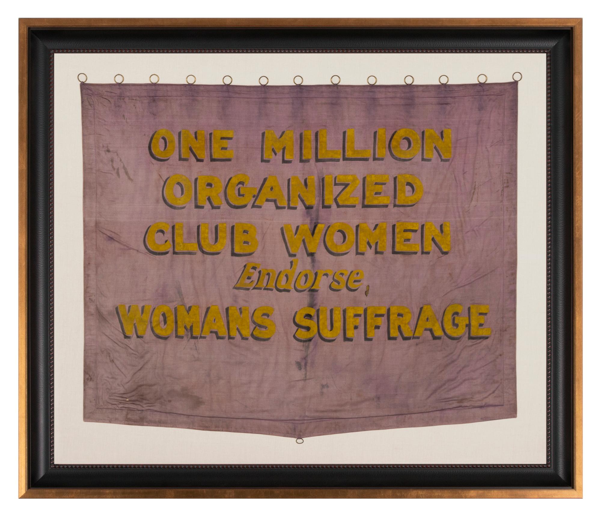 Violet & Yellow Suffragette Parade Banner, Ca 1910-1920
