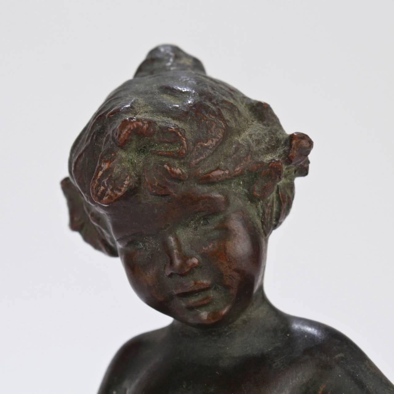 20th Century Violet, an Antique Gorham Founders Water Nymph Bronze Sculpture by Edward Berge