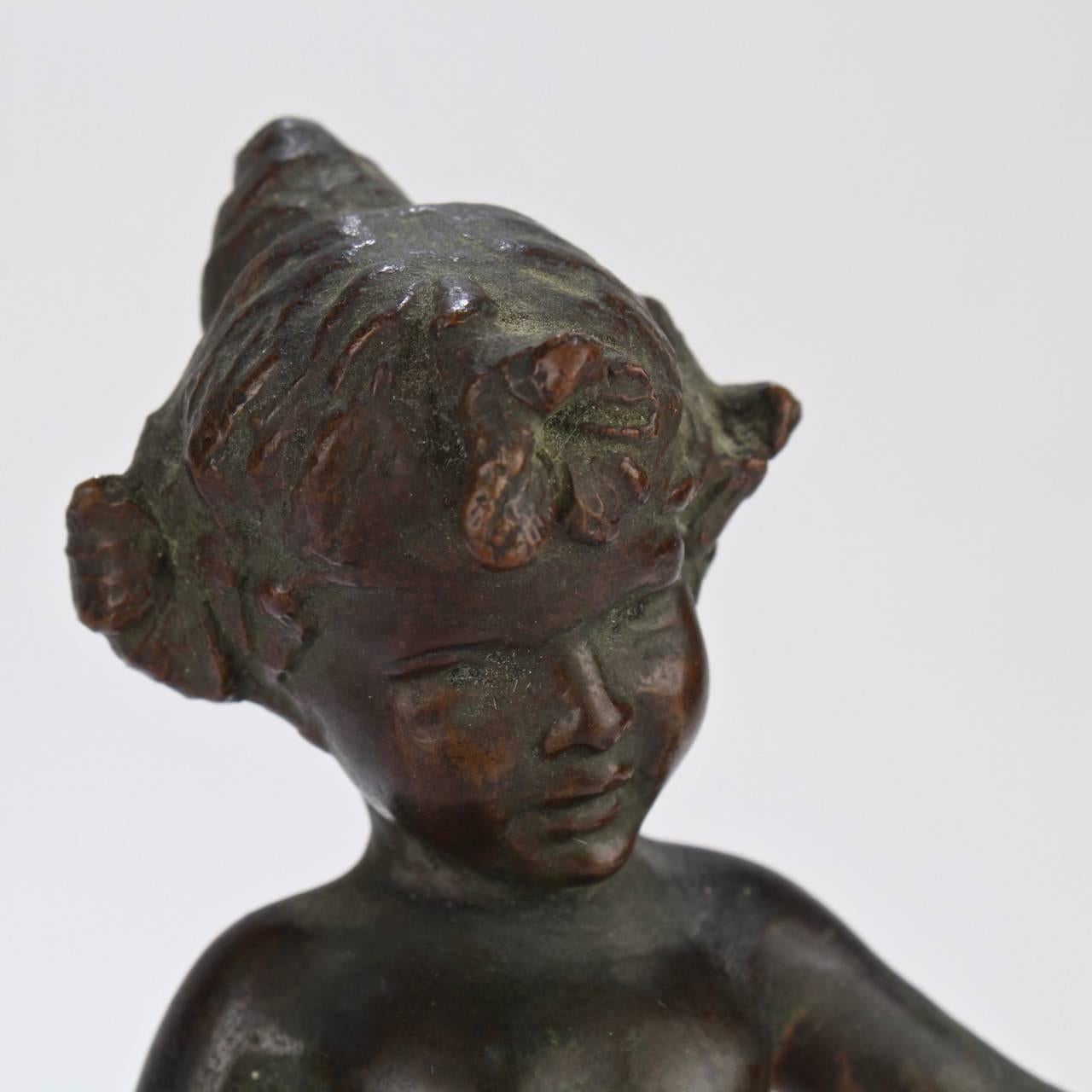 Violet, an Antique Gorham Founders Water Nymph Bronze Sculpture by Edward Berge 1