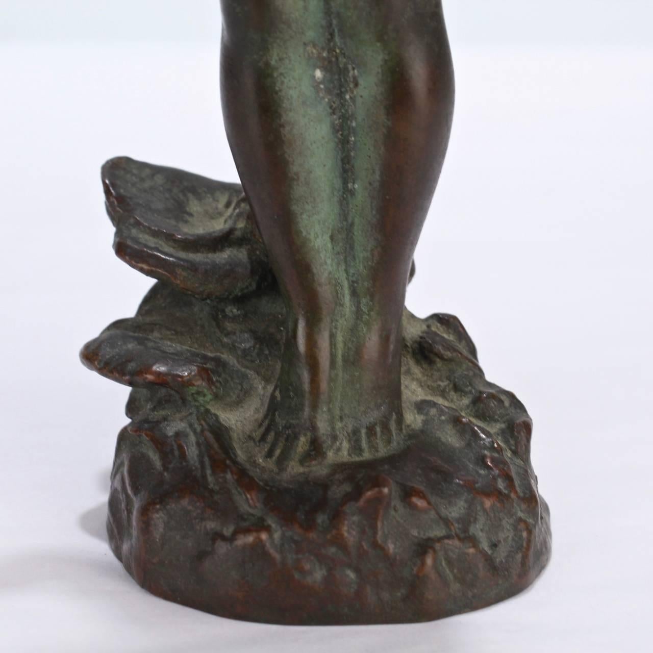 Violet, an Antique Gorham Founders Water Nymph Bronze Sculpture by Edward Berge 2