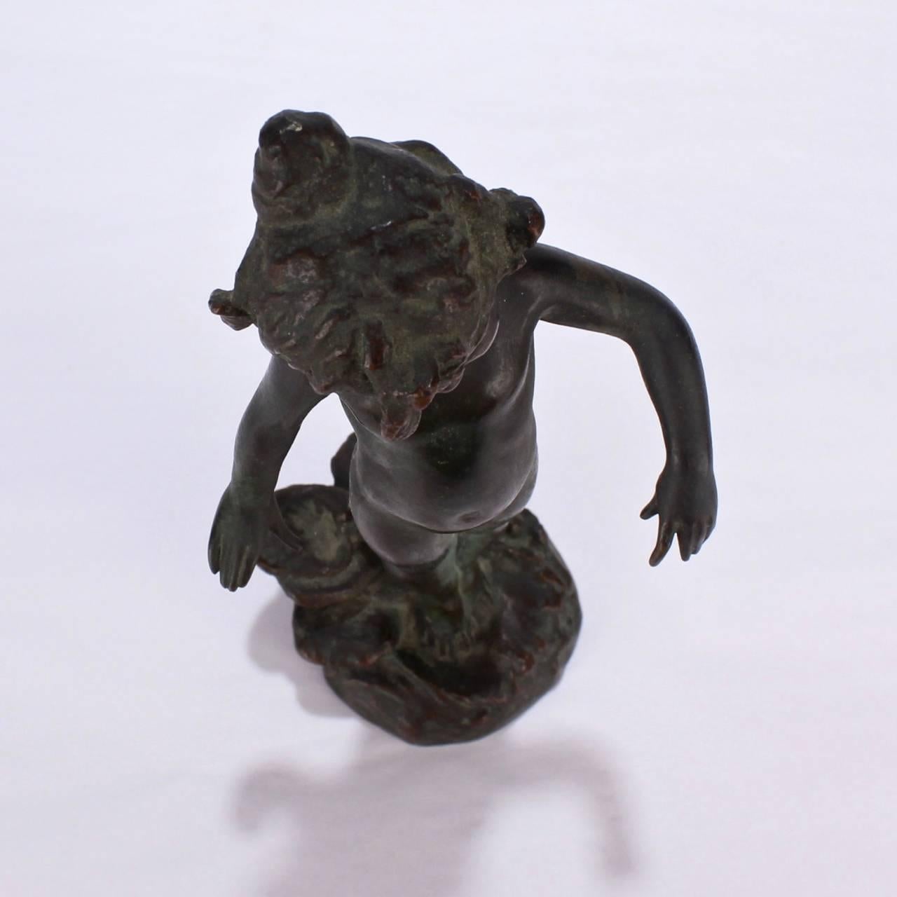 Violet, an Antique Gorham Founders Water Nymph Bronze Sculpture by Edward Berge 3