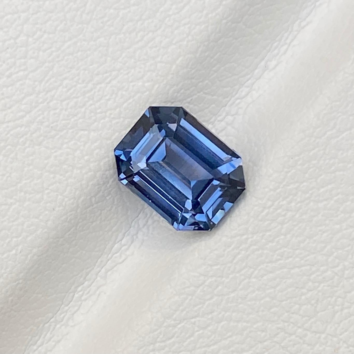 Modern Violetish Blue Sapphire 2.04 Ct Emerald Cut Natural Unheated, Loose Gemstone