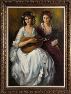 Vintage Duet, Oil Painting on Canvas by Violetta de Koszeghy