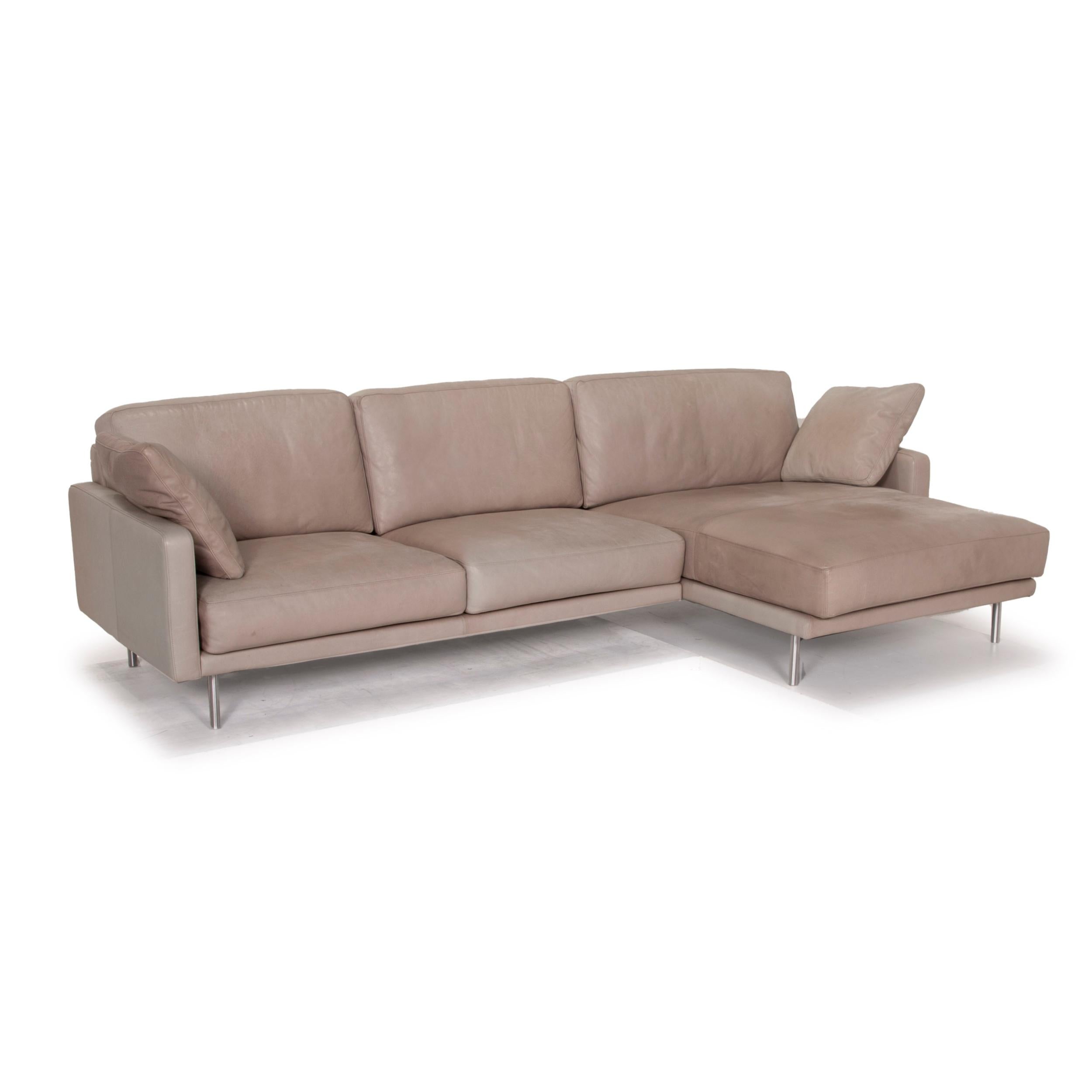 Contemporary Violetta Leather Sofa Cognac Corner Sofa