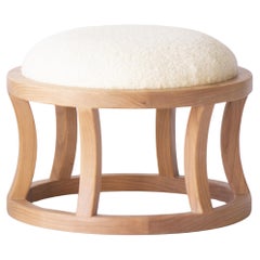 Violette low stacking stool - Single stool in cherry and cream boucle KLN studio