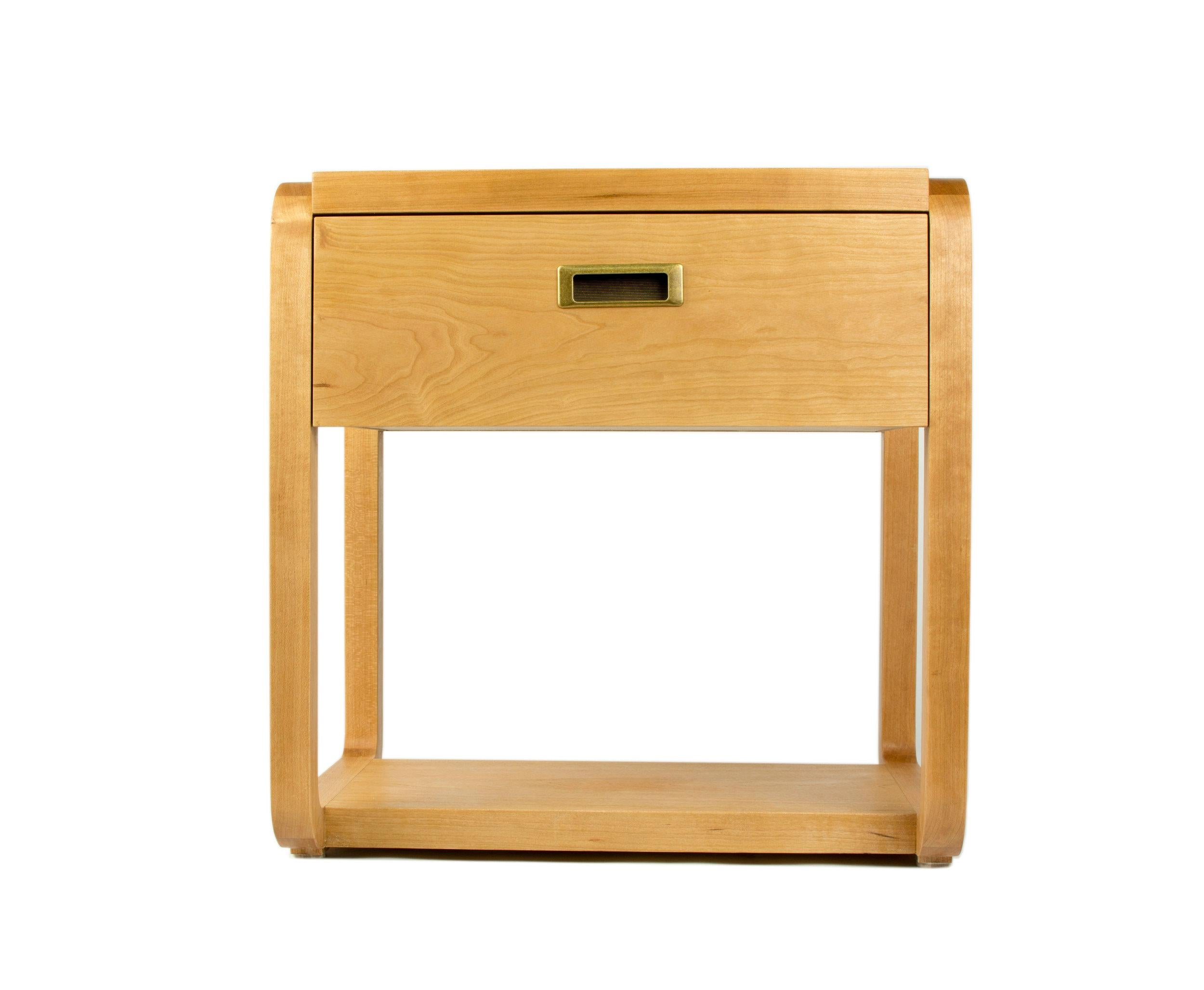 Modern Violette Nightstand / End Table by Kln Studio in Cherry For Sale