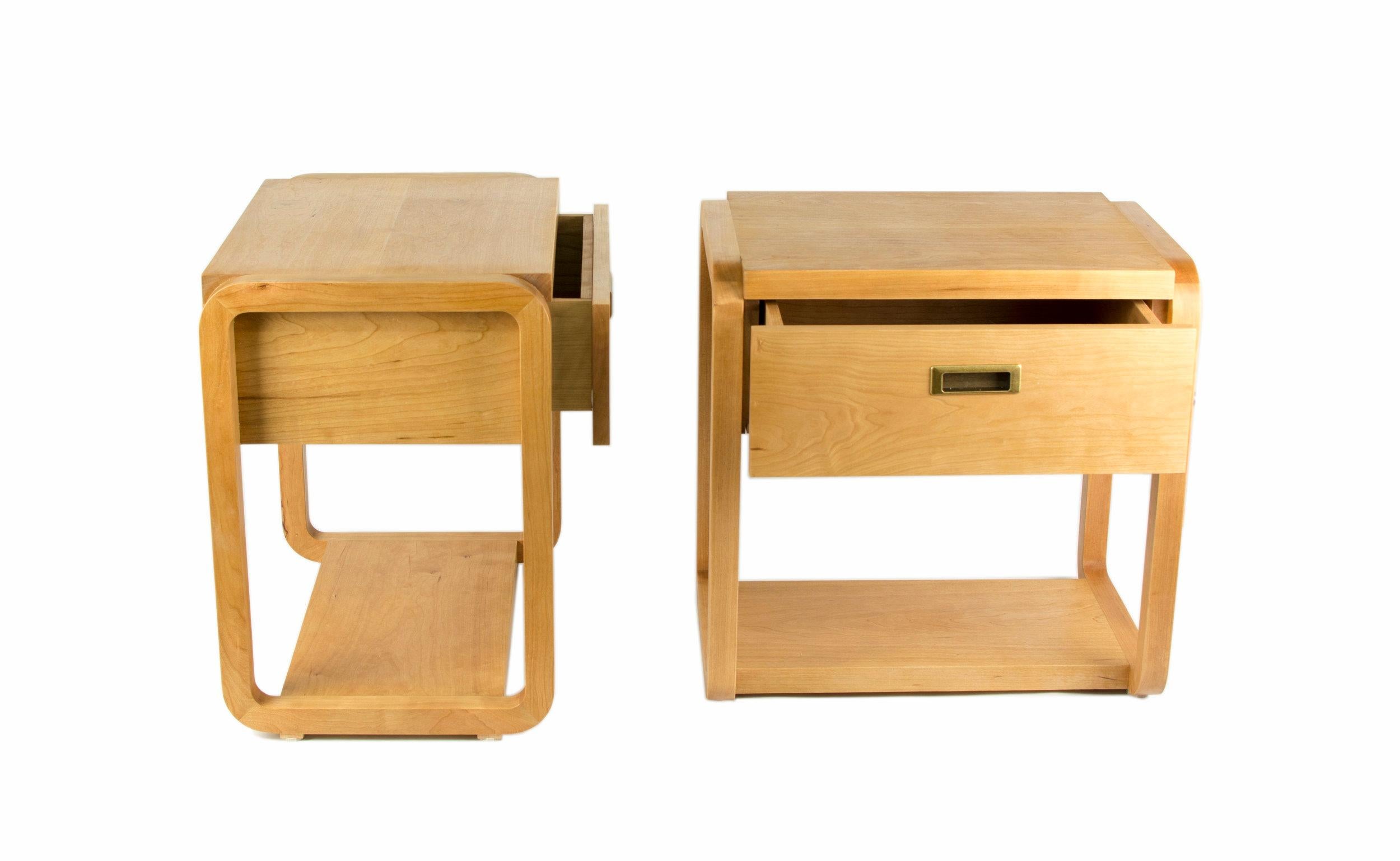 Violette Nightstand / End Table by Kln Studio in Cherry In New Condition For Sale In Brooklyn, NY