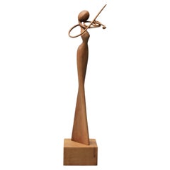 Violoniste IV, sculpture en bois de Nairi Safaryan