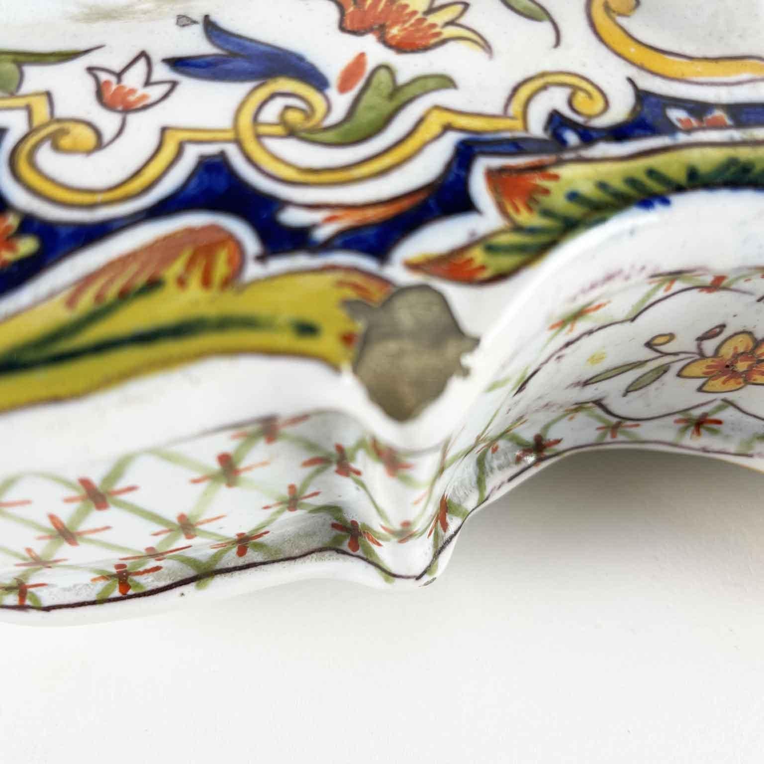 Violín En Mayólica Manufactura Rouen Principios 1800 Cerámica Musical Francesa en venta 5