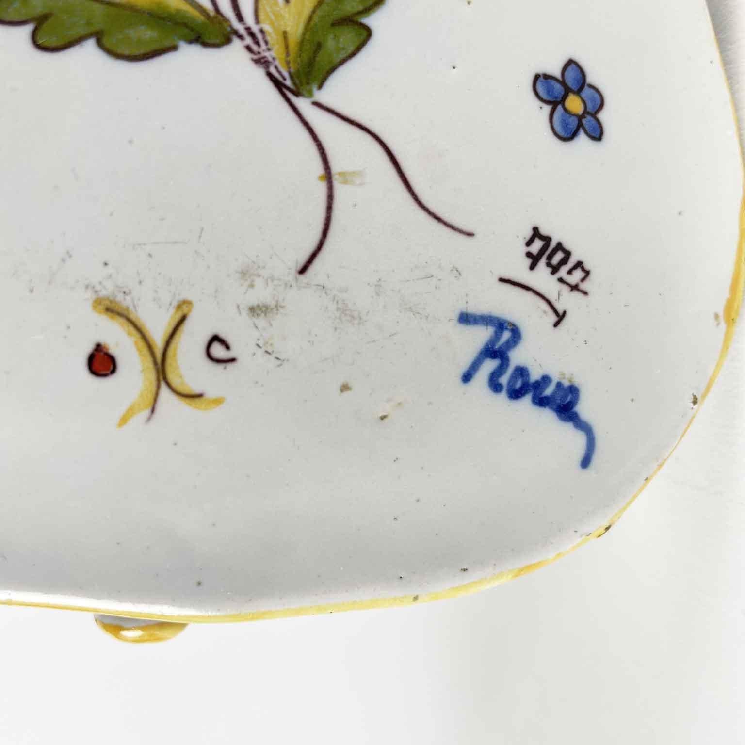 Violín En Mayólica Manufactura Rouen Principios 1800 Cerámica Musical Francesa en venta 3
