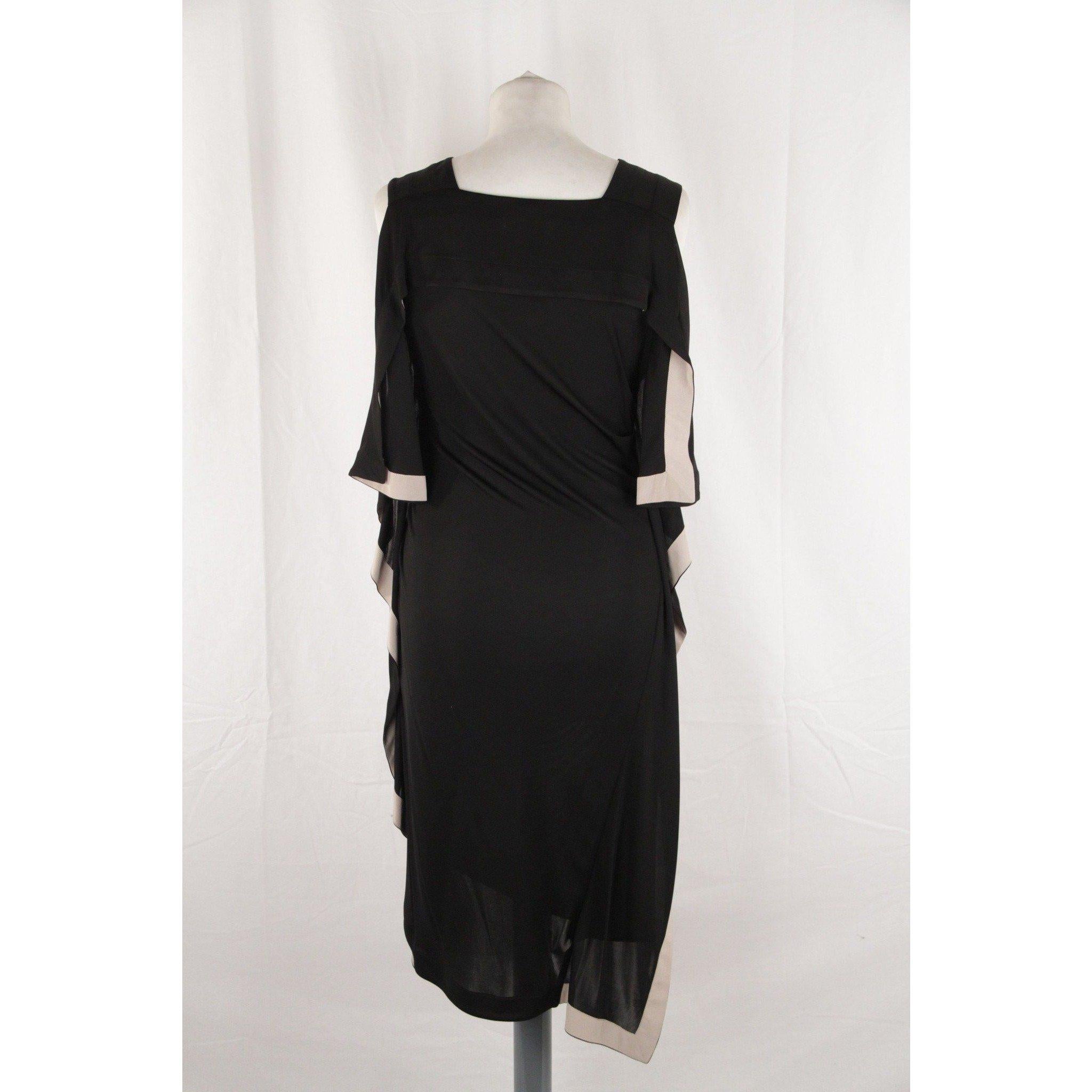 Vionnet Black Silky Sleeveless Dress Knee Lenght Size S In Excellent Condition In Rome, Rome