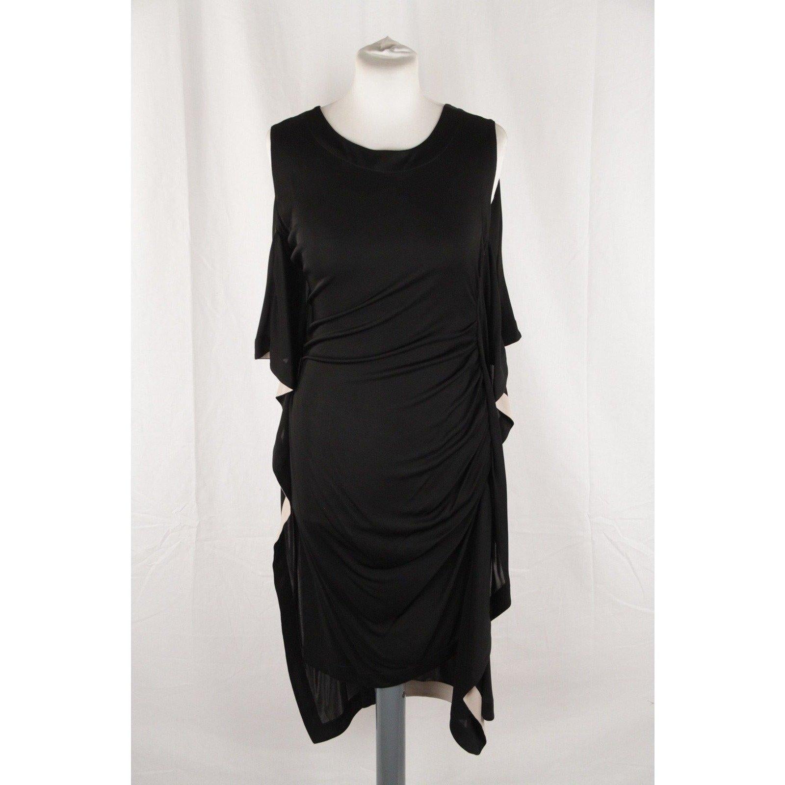 Vionnet Black Silky Sleeveless Dress Knee Lenght Size S 1