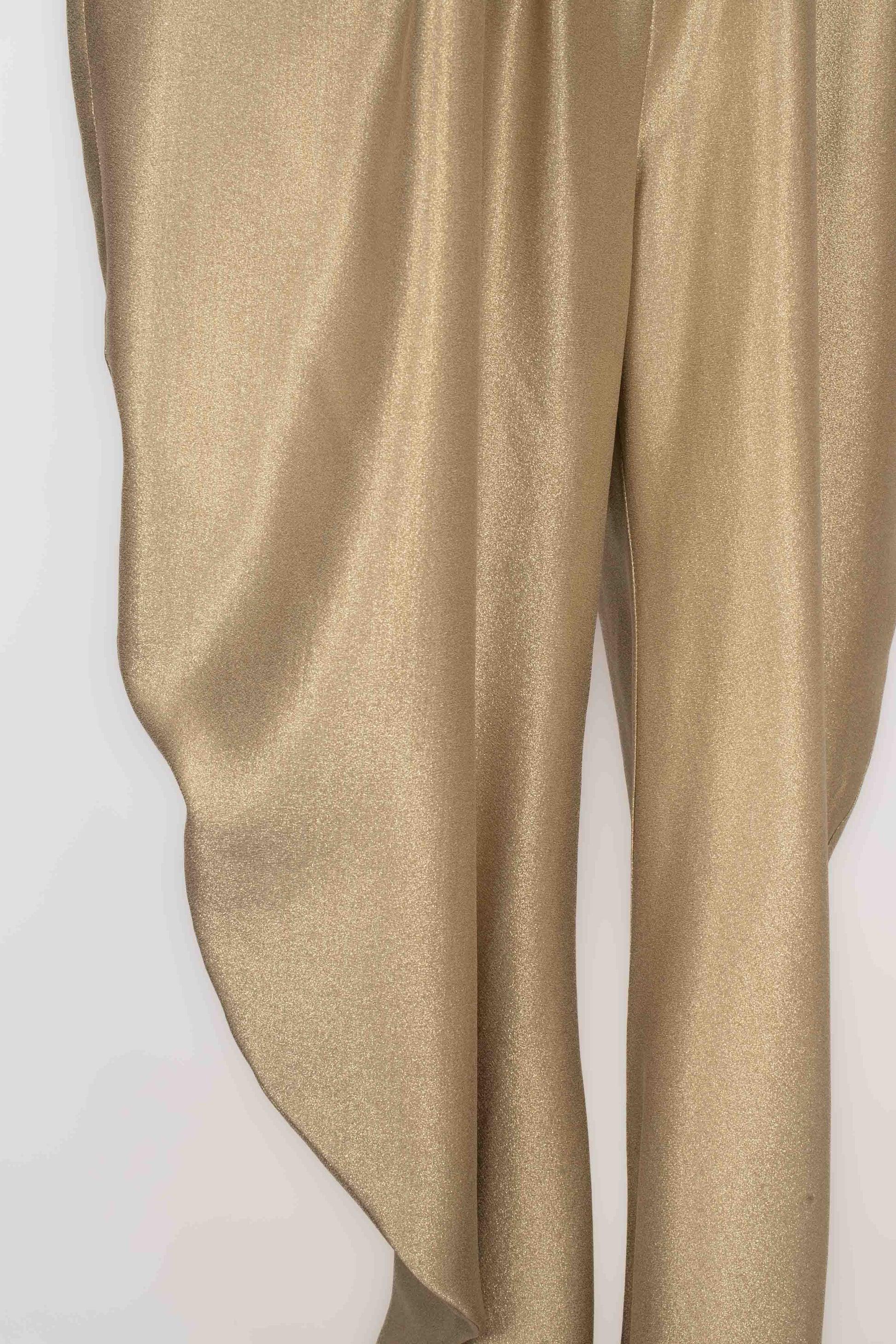 Women's Vionnet Golden Blended Silk Pants For Sale