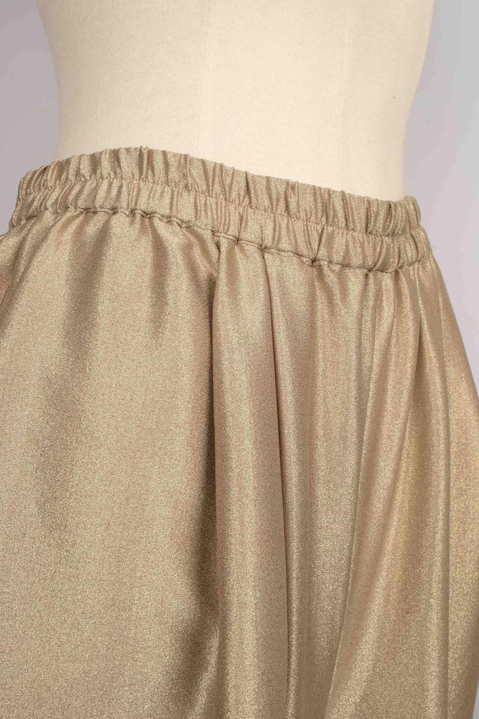 Vionnet Golden Blended Silk Pants For Sale 1