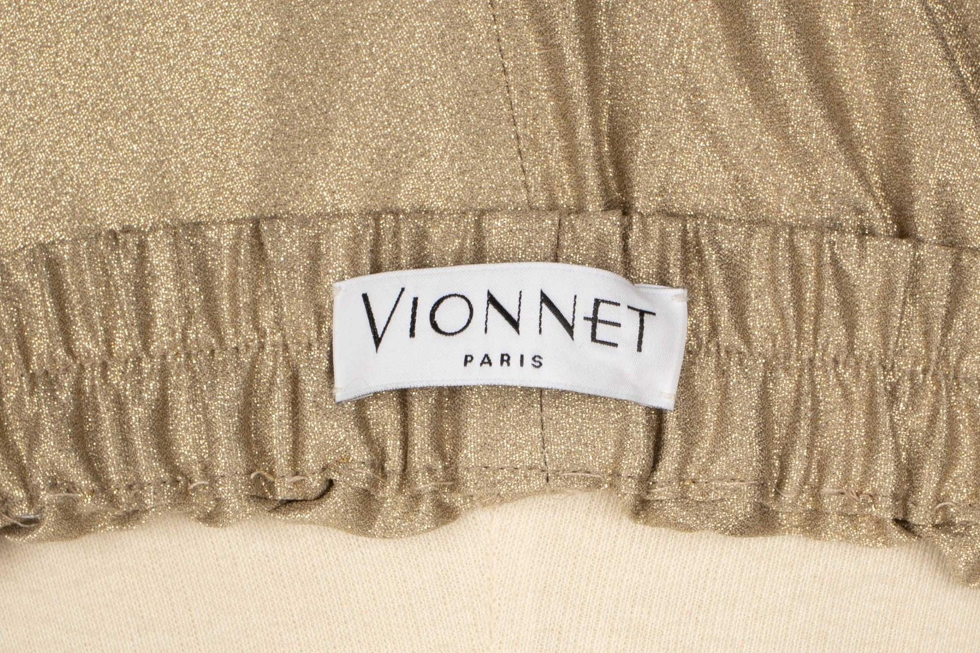 Vionnet Golden Blended Silk Pants For Sale 2