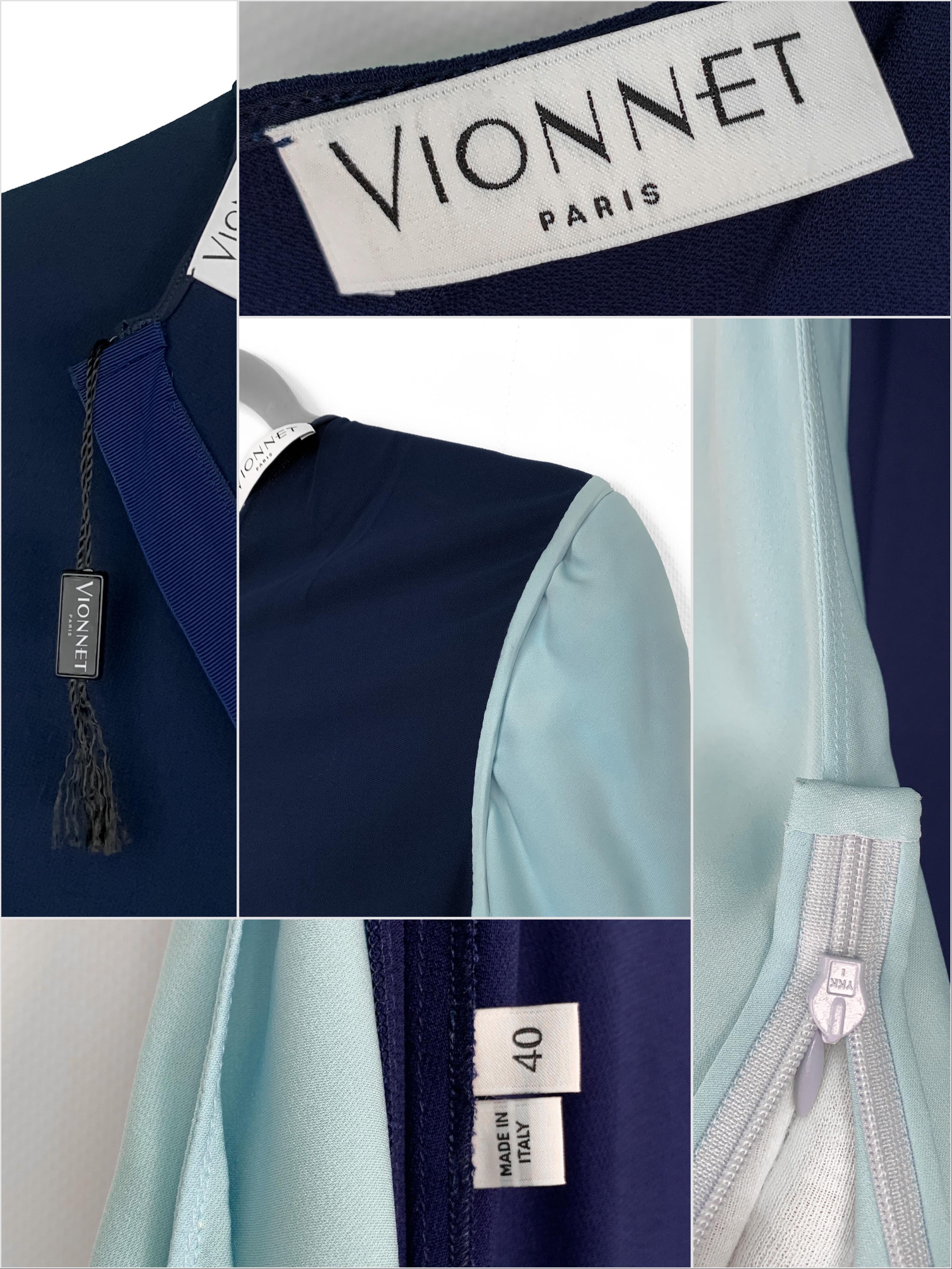 Vionnet Grecian Style Asymmetric Color Block Design Draped Silk Evening Dress 1