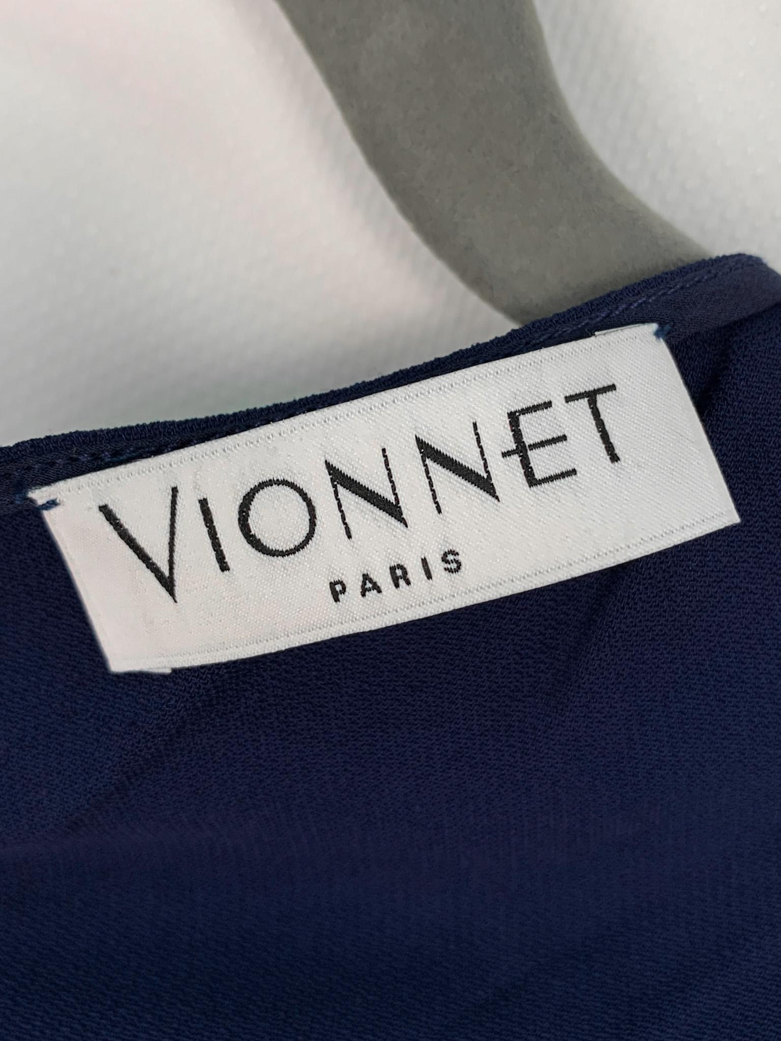 Vionnet - Robe de soirée en soie drapée de style grec à motif de blocs de couleurs asymétriques 5