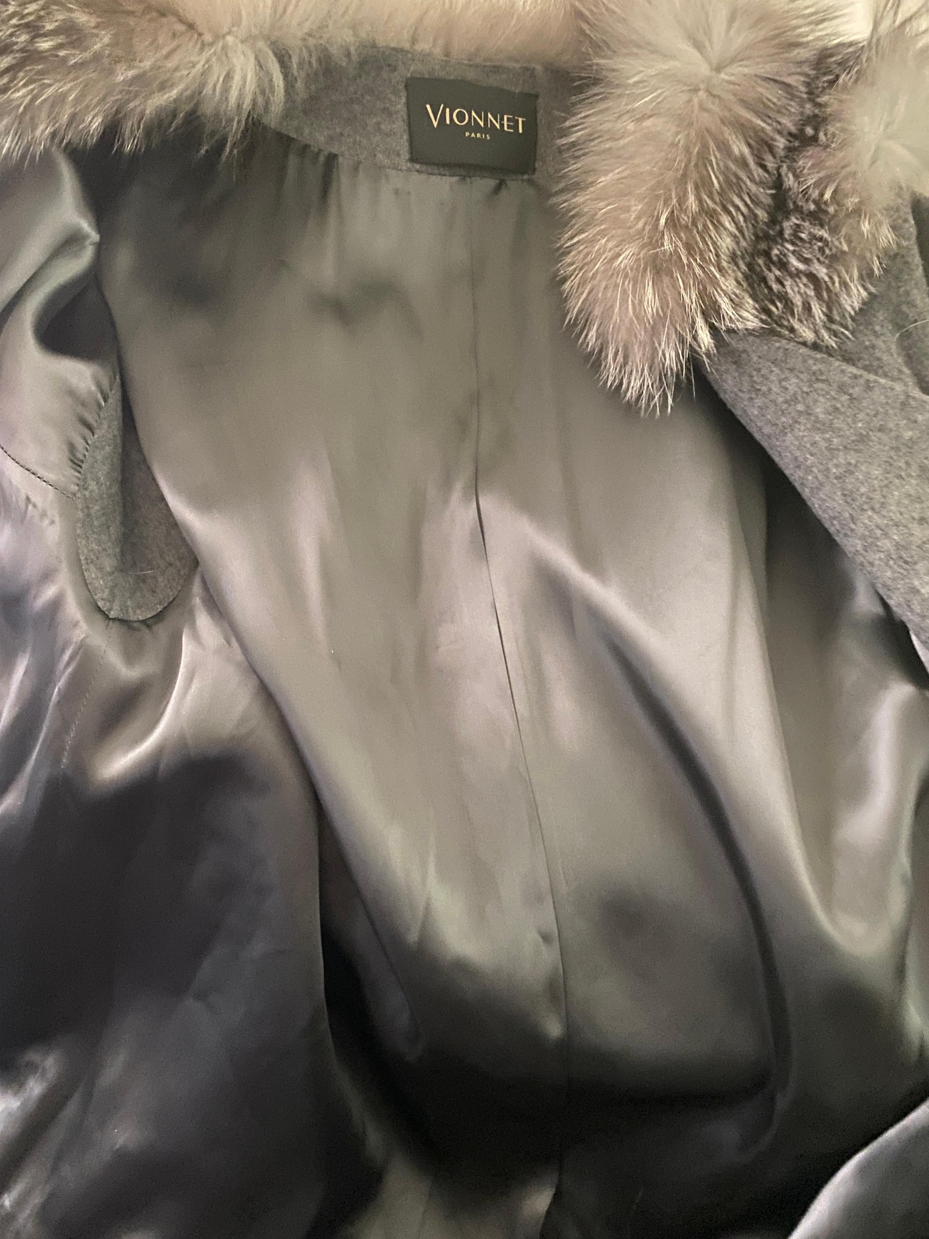 Vionnet Paris Cashmere and Fur Coat (NWT) w/ Addtl Dress & Trouser Set Size 8/10 For Sale 8