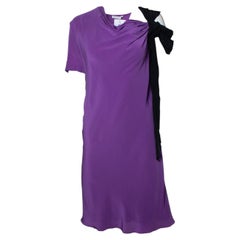 Vionnet Paris, robe midi violette avec nœud