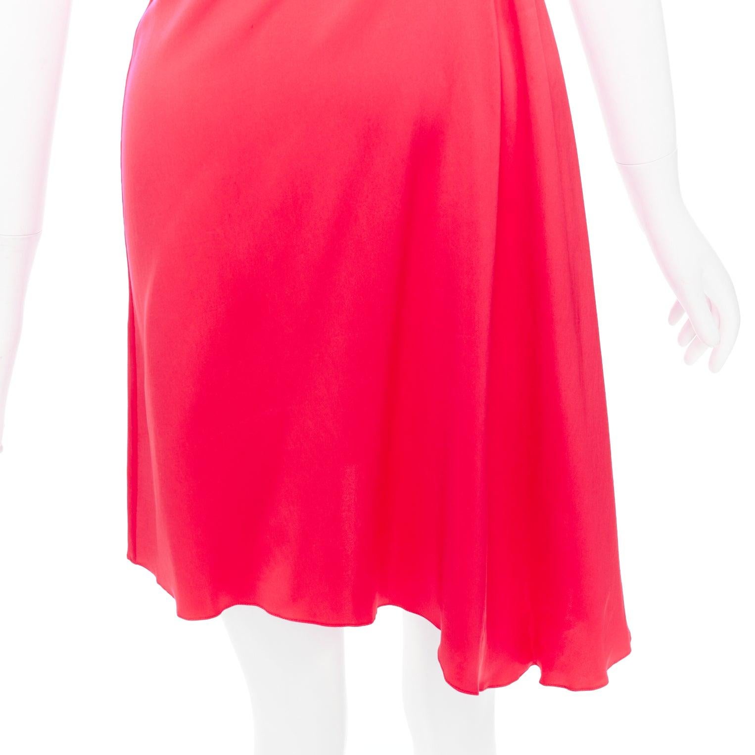 VIONNET pink red silk blend bias cut draped asymmetric cut out dress IT38 XS For Sale 2