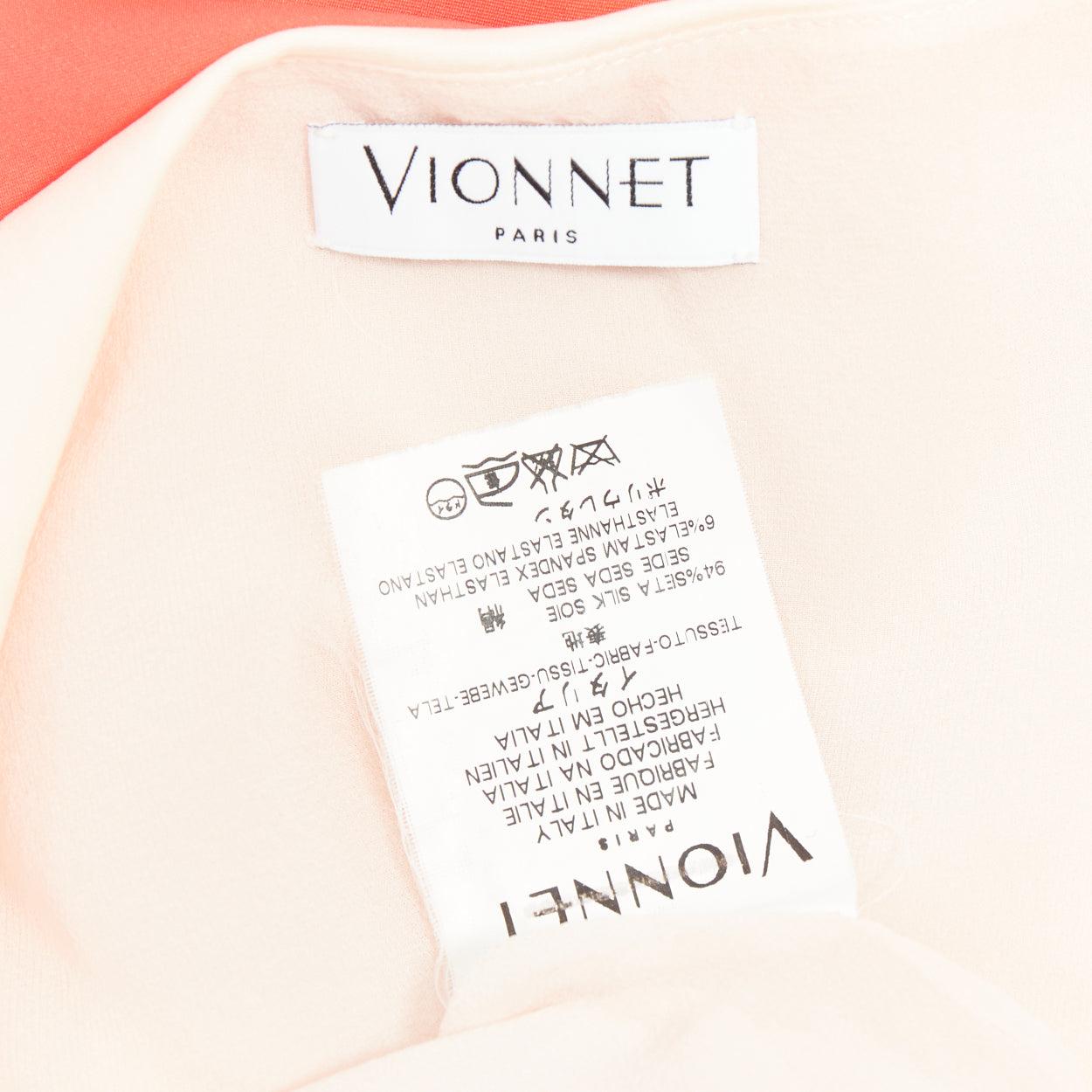 VIONNET pink red silk blend bias cut draped asymmetric cut out dress IT38 XS For Sale 3