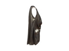 Vionnet Silver Metallic Draped Sleeveless Top