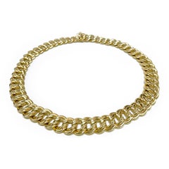 Vior 14K Yellow Gold Double Link Necklace, Retro Style, Italy, 40.3g