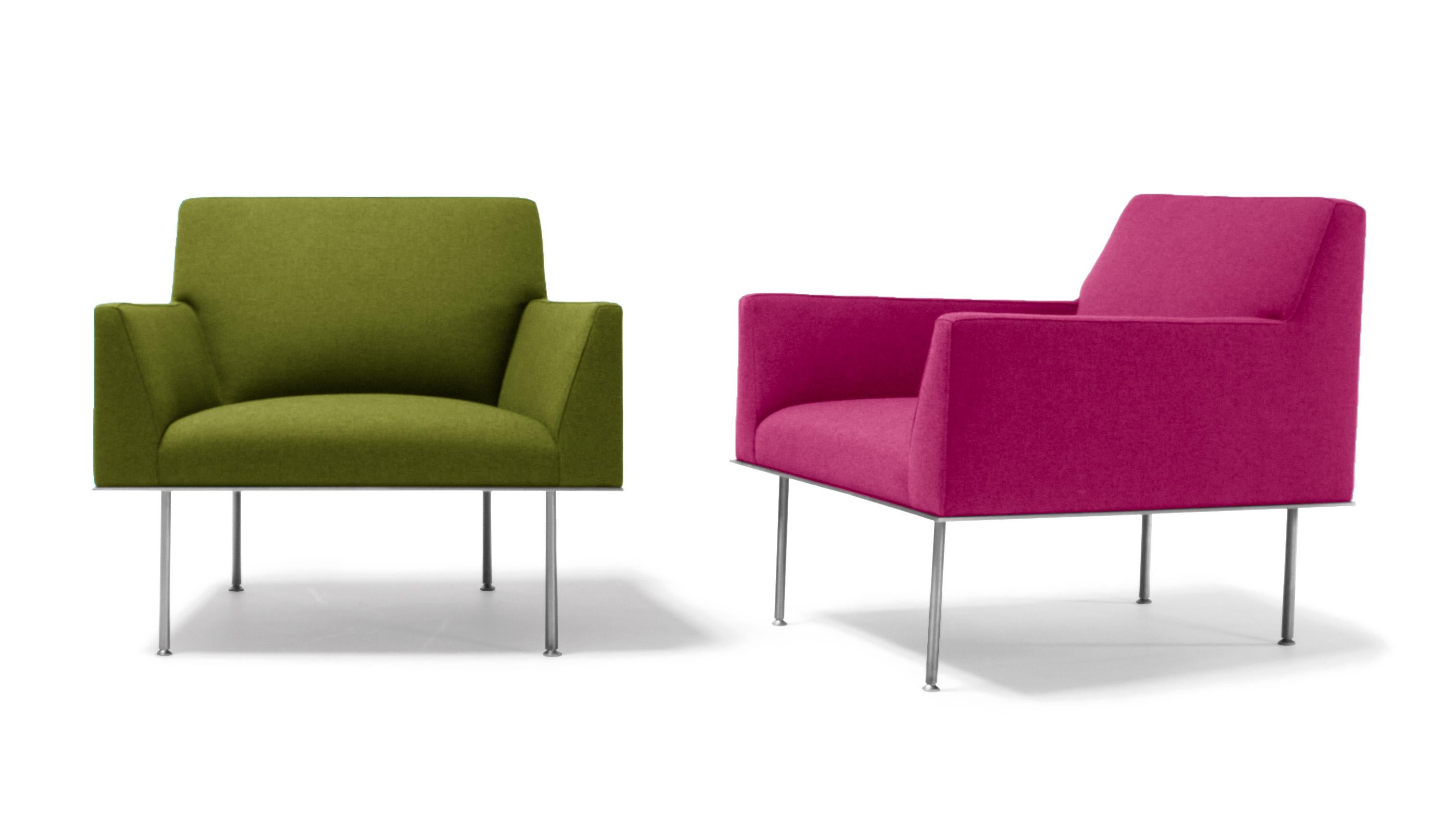 American Vioski New Century Modern Angeles Lounge Chair in Fuchsia For Sale
