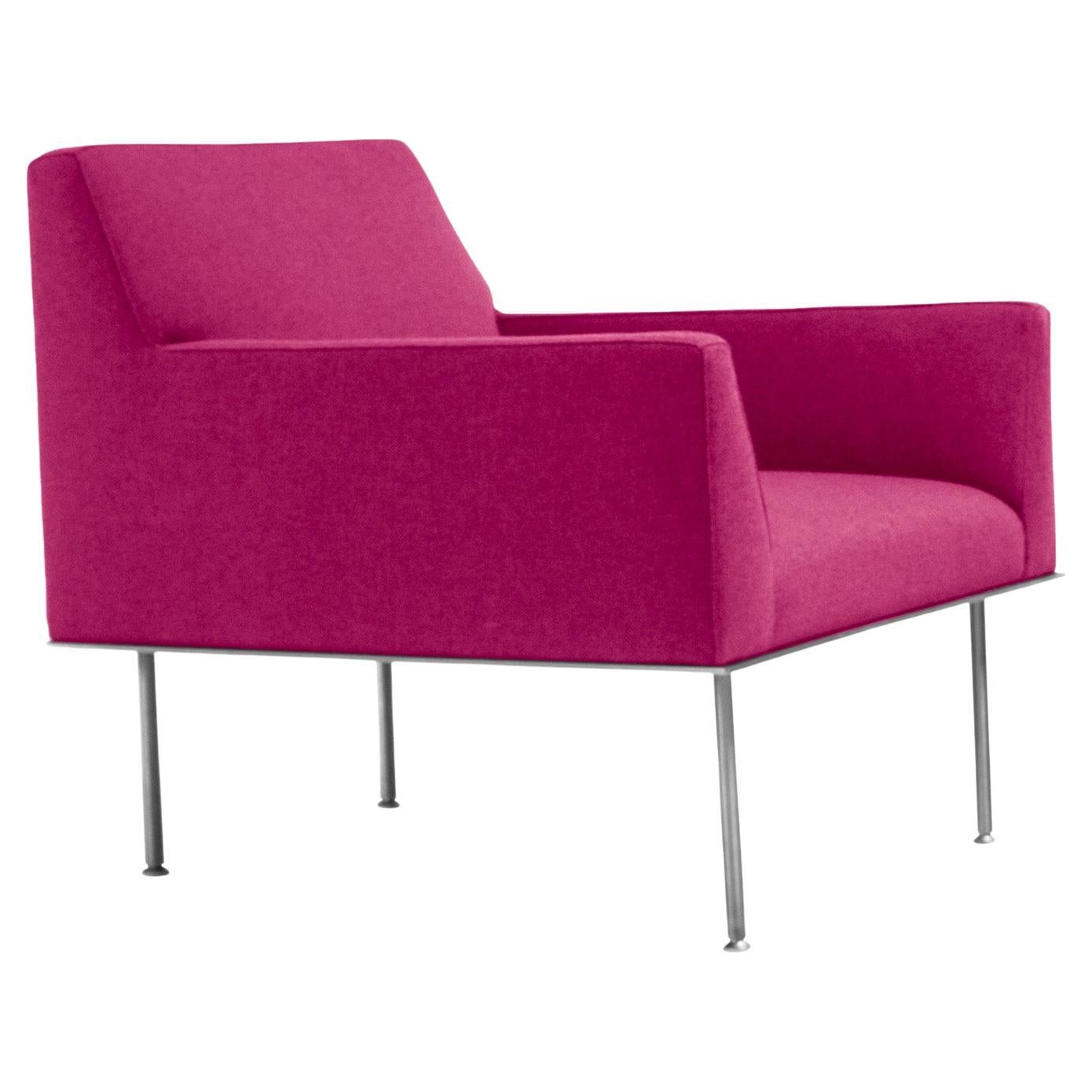 Vioski New Century Modern Angeles Lounge Chair in Fuchsia For Sale