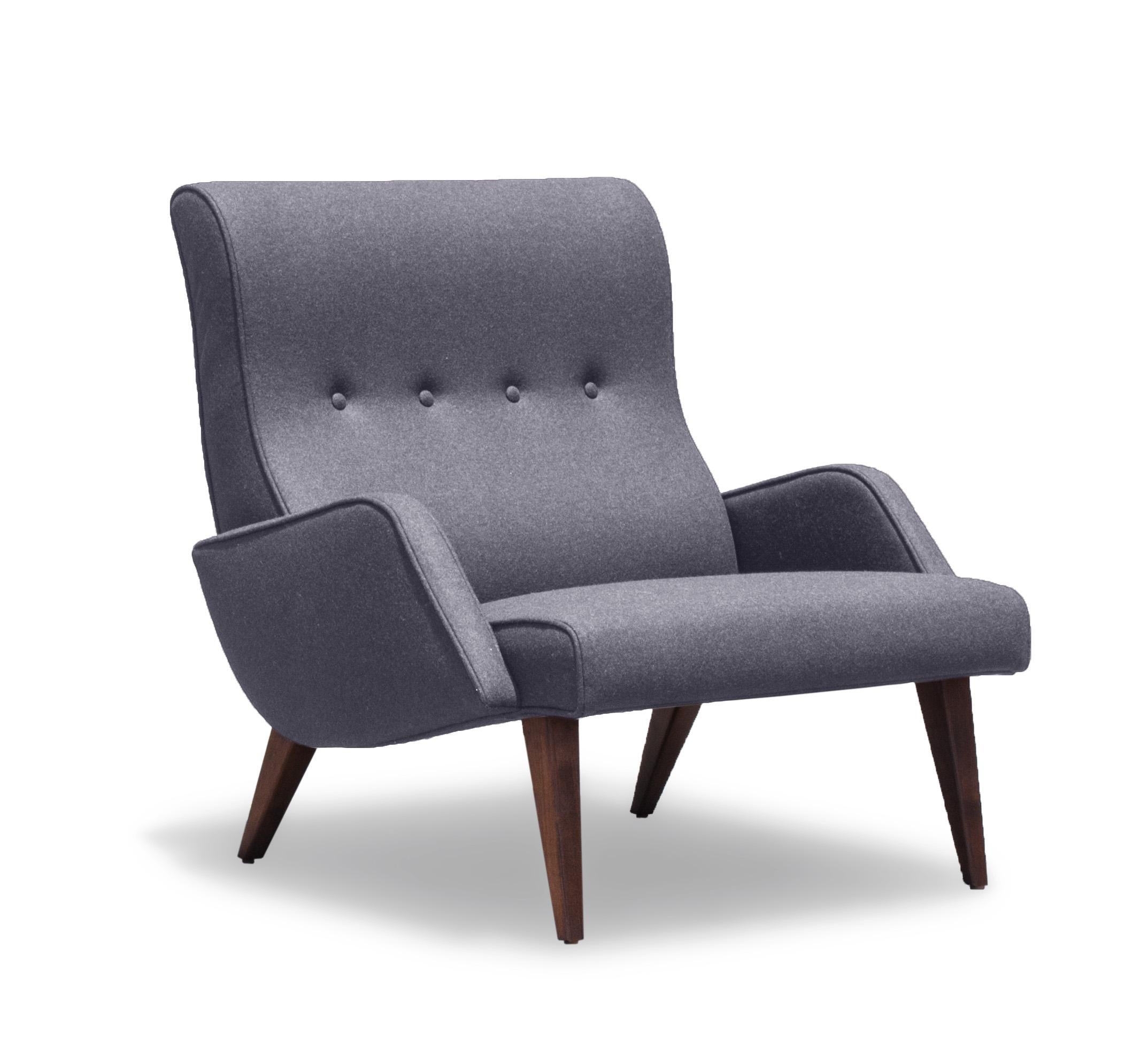 Fabric Vioski New Century Modern Milo Lounge Chair in Andromeda Purple For Sale